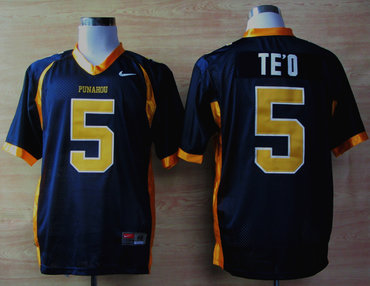 NEW Punahou High School(Honolulu)Manti Te'O 5 Blue Football Jerseys