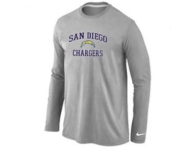 NEW San Diego Charger Heart & Soul Long Sleeve T-Shirt Grey NEW San Diego Charger Heart & Soul Long Sleeve T-Shirt Grey
