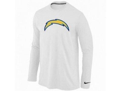NEW San Diego Charger Logo Long Sleeve T-Shirt WHITE