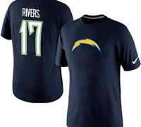 NEW San Diego Chargers #17 Philip Rivers Name & Number NFL T-Shirt Navy Blue NEW San Diego Chargers #17 Philip Rivers Name & Number NFL T-Shirt Navy Blue