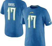 NEW San Diego Chargers #17 Phillip Rivers Pride Name & Number NFL T-Shirt Electric Blue