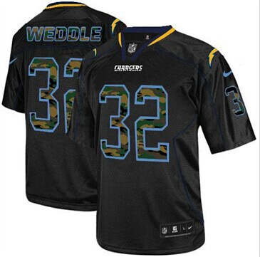 NEW San Diego Chargers #32 Eric Weddle Black NFL Elite Camo Fashion Jersey