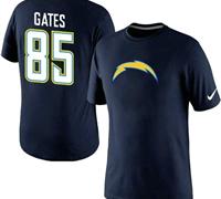 NEW San Diego Chargers #85 Gates Name & Number NFL T-Shirt Navy Blue NEW San Diego Chargers #85 Gates Name & Number NFL T-Shirt Navy Blue