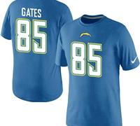 NEW San Diego Chargers #85 Gates Pride Name & Number NFL T-Shirt Electric Blue NEW San Diego Chargers #85 Gates Pride Name & Number NFL T-Shirt Electric Blue