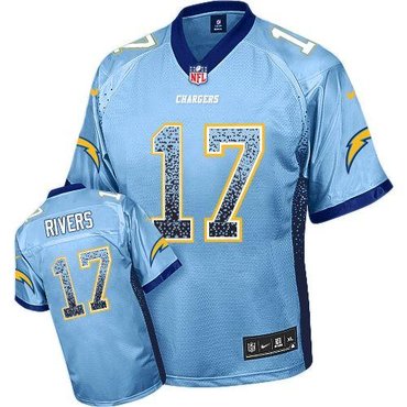 NEW San Diego Chargers 17 Philip Rivers Electric Blue Alternate Stitched NFL Elite Drift Fashion Jersey