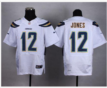 NEW San Diego Chrgers #12 Jacoby Jones White Men's Stitched NFL New Elite Jersey NEW San Diego Chrgers #12 Jacoby Jones White Men's Stitched NFL New Elite Jersey
