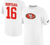 NEW San Francisco 49ers #16 Joe Montana Name & Number NFL T-Shirt White