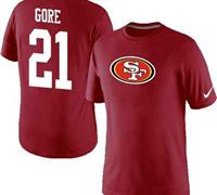 NEW San Francisco 49ers #21 Frank Gore Name & Number NFL T-Shirt Red
