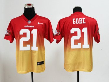 NEW San Francisco 49ers 21# Frank Gore Red-Yellow Drift Fashion II Elite NFL Jerseys NEW San Francisco 49ers 21# Frank Gore Red-Yellow Drift Fashion II Elite NFL Jerseys