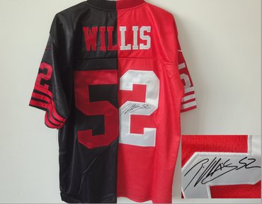 NEW San Francisco 49ers 52 Patrick Willis Black-Red NFL Jerseys (Split Signed Elite) NEW San Francisco 49ers 52 Patrick Willis Black-Red NFL Jerseys (Split Signed Elite)