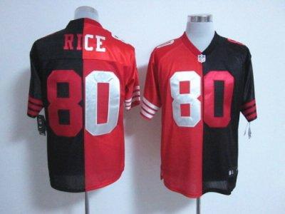 NEW San Francisco 49ers 80 Jerry Rice Black-Red Split Elite NFL Jerseys NEW San Francisco 49ers 80 Jerry Rice Black-Red Split Elite NFL Jerseys