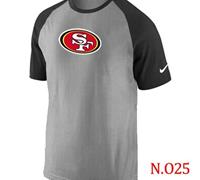 NEW San Francisco 49ers Ash Tri Big Play Raglan NFL T-Shirt Grey Black NEW San Francisco 49ers Ash Tri Big Play Raglan NFL T-Shirt Grey Black