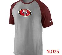 NEW San Francisco 49ers Ash Tri Big Play Raglan NFL T-Shirt Grey Red NEW San Francisco 49ers Ash Tri Big Play Raglan NFL T-Shirt Grey Red