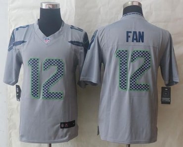 NEW Seattle Seahawks #12 Fan Grey NFL Limited Jersey NEW Seattle Seahawks #12 Fan Grey NFL Limited Jersey