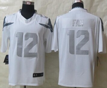 NEW Seattle Seahawks #12 Fan White NFL Limited Platinum Jersey NEW Seattle Seahawks #12 Fan White NFL Limited Platinum Jersey