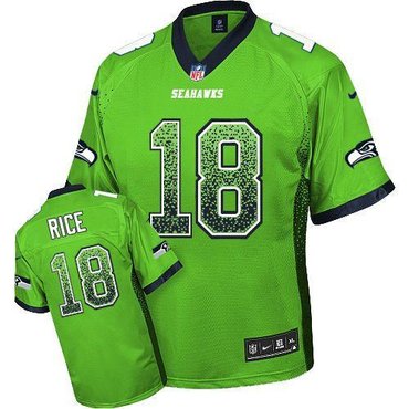 NEW Seattle Seahawks #18 Sidney Rice Green NFL Elite Drift Fashion Jersey NEW Seattle Seahawks #18 Sidney Rice Green NFL Elite Drift Fashion Jersey