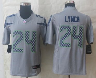 NEW Seattle Seahawks #24 Marshawn Lynch Grey NFL Limited Jersey NEW Seattle Seahawks #24 Marshawn Lynch Grey NFL Limited Jersey