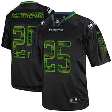 NEW Seattle Seahawks #25 Richard Sherman Black NFL Elite Camo Fashion Jersey NEW Seattle Seahawks #25 Richard Sherman Black NFL Elite Camo Fashion Jersey