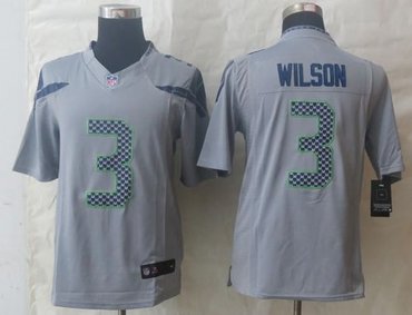 NEW Seattle Seahawks #3 Russell Wilson Grey NFL Limited Jersey NEW Seattle Seahawks #3 Russell Wilson Grey NFL Limited Jersey