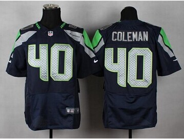 NEW Seattle Seahawks #40 Derrick Coleman Steel Blue Team Color NFL Elite jersey NEW Seattle Seahawks #40 Derrick Coleman Steel Blue Team Color NFL Elite jersey