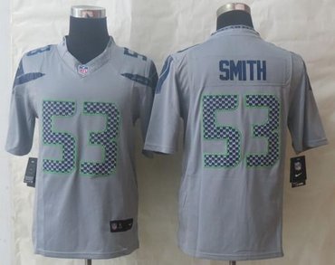 NEW Seattle Seahawks #53 Malcolm Smith Grey NFL Limited Jersey NEW Seattle Seahawks #53 Malcolm Smith Grey NFL Limited Jersey