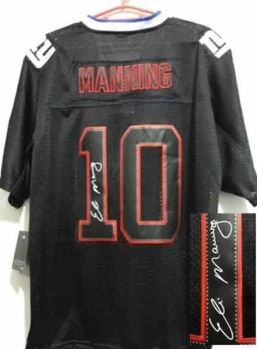NEW Signed Elite New York Giants 10 Eli Manning Lights out Black