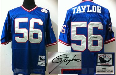 NEW Signed Elite New York Giants 56 Lawrence Taylor Blue Throwback Jerseys NEW Signed Elite New York Giants 56 Lawrence Taylor Blue Throwback Jerseys