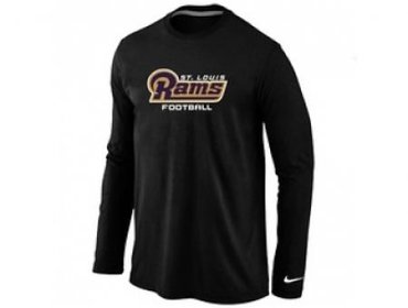 NEW St.Louis Rams Authentic font Long Sleeve T-Shirt Black