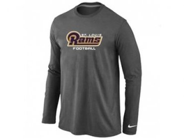 NEW St.Louis Rams Authentic font Long Sleeve T-Shirt D.Grey