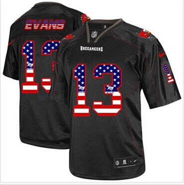 NEW Tamay Buccaneers #13 Mike Evans Black NFL Elite USA Flag Fashion Jersey NEW Tamay Buccaneers #13 Mike Evans Black NFL Elite USA Flag Fashion Jersey
