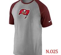 NEW Tampa Bay Buccaneers Ash Tri Big Play Raglan T-Shirt NFL Grey Red NEW Tampa Bay Buccaneers Ash Tri Big Play Raglan T-Shirt NFL Grey Red