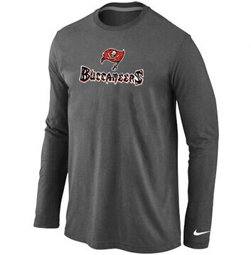 NEW Tampa Bay Buccaneers Authentic Logo Long Sleeve NFL T-Shirt Light Grey NEW Tampa Bay Buccaneers Authentic Logo Long Sleeve NFL T-Shirt Light Grey
