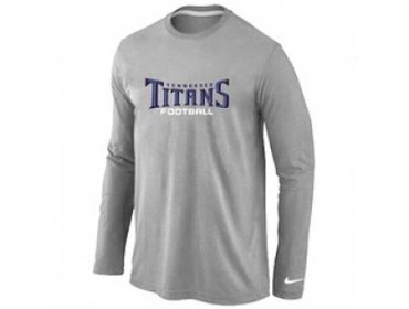NEW Tennessee Titans Authentic font Long Sleeve T-Shirt Grey NEW Tennessee Titans Authentic font Long Sleeve T-Shirt Grey