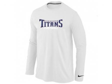 NEW Tennessee Titans Authentic font Long Sleeve T-Shirt White NEW Tennessee Titans Authentic font Long Sleeve T-Shirt White