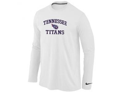 NEW Tennessee Titans Heart & Soul Long Sleeve T-Shirt White NEW Tennessee Titans Heart & Soul Long Sleeve T-Shirt White