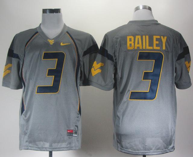 NEW West Virginia Mountaineers Stedman Bailey 3 Grey College Football Jerseys NEW West Virginia Mountaineers Stedman Bailey 3 Grey College Football Jerseys
