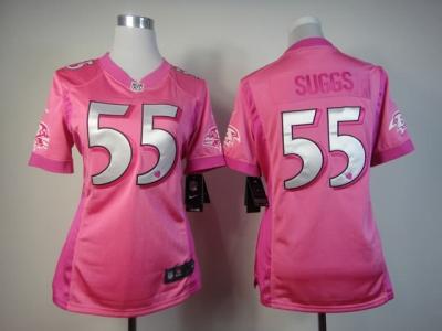 NEW Women Baltimore Ravens #55 Terrell Suggs Pink Jerseys(love s)