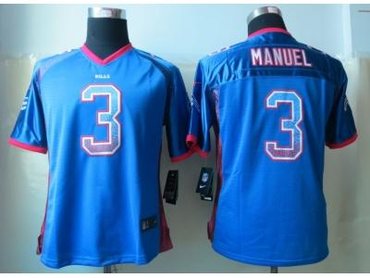 NEW Women Buffalo Bills #3 Manuel Blue Jerseys(Drift Fashion)
