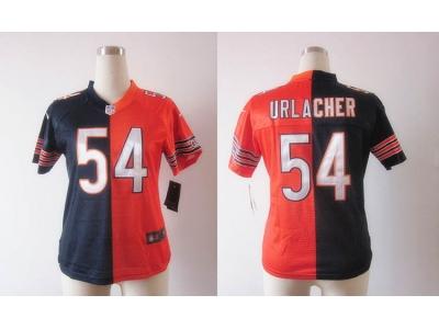 NEW Women Chicago Bears #54 Urlacher orange-blue jerseys(Elite split)