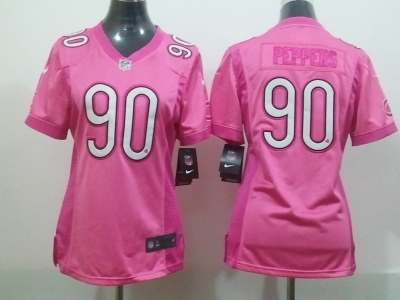 NEW Women Chicago Bears #90 Julius Peppers pink jerseys(2012 love)