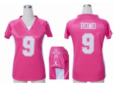 NEW Women Dallas Cowboys 9 Tony Romo Pink jerseys(draft him ii top)