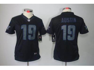 NEW Women Dallas cowboys #19 Miles Austin black jerseys(Impact Limited)