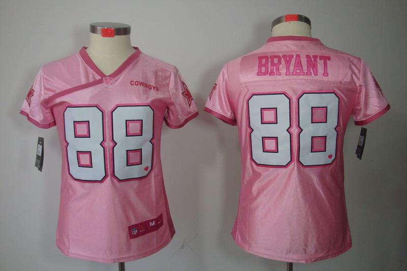 NEW Women Dallas cowboys #88 Bryant Pink Jerseys