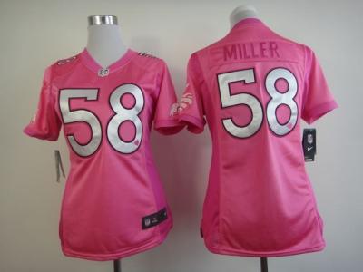 NEW Women Denver Broncos #58 Von Miller Pink Jerseys(love s)