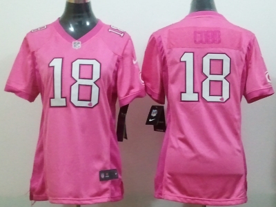 NEW Women Green Bay Packers #18 Randall Cobb pink jerseys(2012 love)