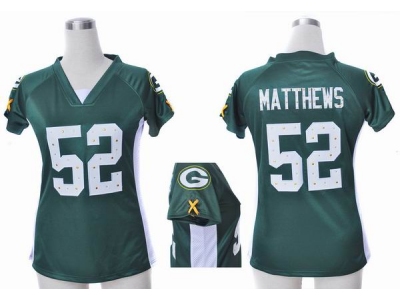 NEW Women Green Bay Packers 52 Clay Matthews green jerseys(draft him ii top)