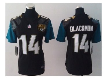 NEW Women Jacksonville Jaguars #14 Justin Blackmon Black Jerseys(2013)