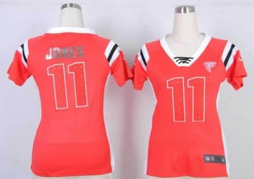 NEW Women Jerseys Atlanta Falcons 11 Julio Jones Red(fashion Rhinestone sequins)