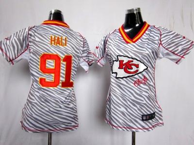 NEW Women Kansas City Chiefs #91 Tamba Hali jerseys(fem fan zebra)