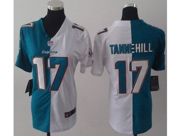 NEW Women Miami Dolphins #17 Ryan Tannehill white-green(Elite split)